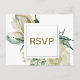 Witte Roos Aquarel Trouw RSVP kaart