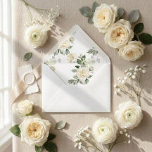 Witte Roos Aquarel Wijngaard Bruiloft