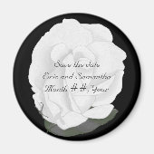 Witte roos, Bewaar de datum bruiloft magneten (Voorkant)