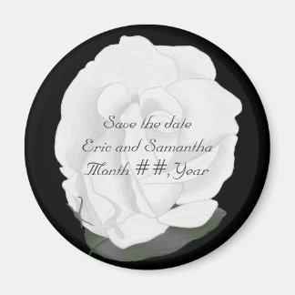 Witte roos, Bewaar de datum bruiloft magneten