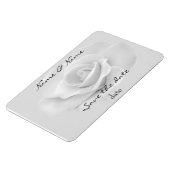 witte roos bewaar de datummagneet magneet (Linkerzijde)