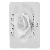 witte roos bewaar de datummagneet magneet (Verticaal)