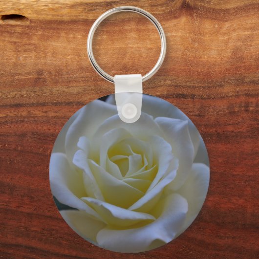 Witte roos bij de schemering sleutelhanger (Voorkant)