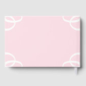 Witte Roos Blaadje Roze Bruidsdouche Gastenboek (Achterkant)