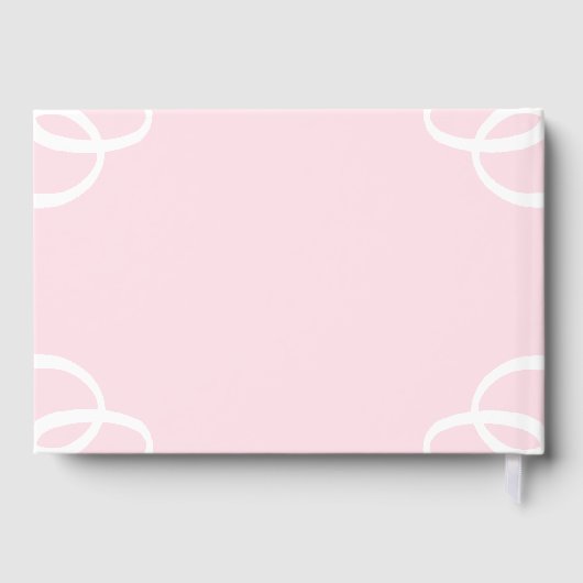 Witte Roos Blaadje Roze Bruidsdouche Gastenboek (Achterkant)