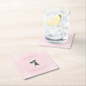 Witte Roos Blaadje Roze Bruidsdouche Kartonnen Onderzetters (Insitu)