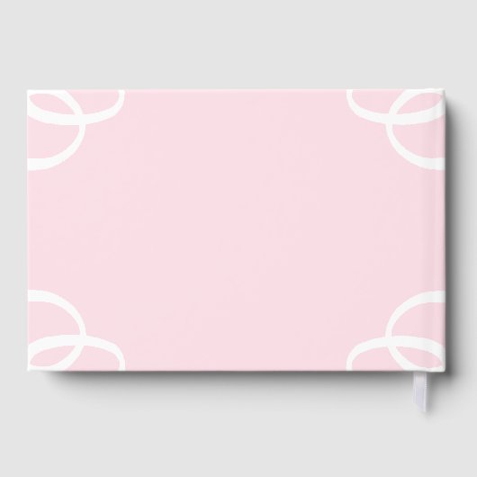 Witte Roos Blaadje Roze Bruiloft Feest Gastenboek (Achterkant)