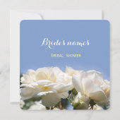 witte roos bloem bruiloftsshower uitnodigingen (Achterkant)