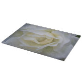 Witte Roos Bloem Kunst Glas Snijplank (Hoek)