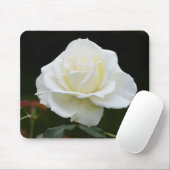 Witte roos bloem muismat (Met muis)