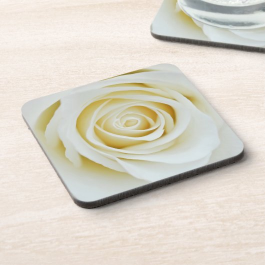 Witte roos bloem onderzetter (Linkerzijde)