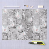 Witte roos bloem winter bloemig grijs tissuepapier (Craft)