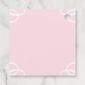 Witte Roos Bloemblad Roze Bruidsdouche Bedankjes Labels (Achterkant)