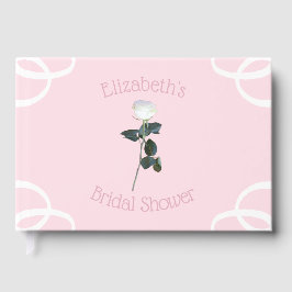 Witte Roos Bloemblad Roze Bruiloft Feest Gastenboek