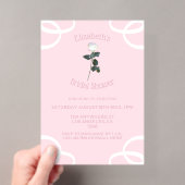 Witte Roos Bloemblad Roze Bruiloftsfeest Acryl Uitnodigingen (Insitu (Draagbaar))
