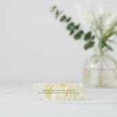Witte Roos Bloemen Goud Trouwwebsite Kaarten Mini Mini Visitekaartje (Staand voorkant)
