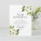 Witte Roos Bloemencrème Eedvernieuwing Kaart (Staand voorkant)