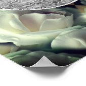 Witte Roos Bloemenframe Maak Je Eigen Foto Poster (Hoek)