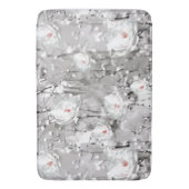 Witte roos bloemengrijs roze elegant badmat (Voorkant Verticaal)