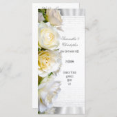 Witte roos bloemenkerk huwelijksprogramma programmakaart (Voorkant / Achterkant)