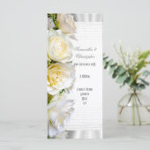Witte roos bloemenkerk huwelijksprogramma programmakaart (Staand voorkant)
