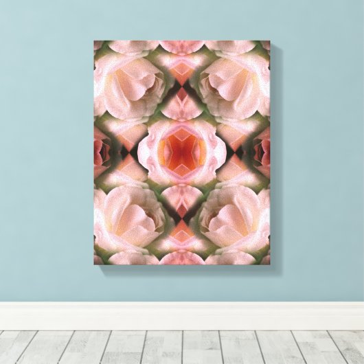 Witte roos bloemenkunst Abstract getint Canvas Afdruk (Insitu (Houten vloer))