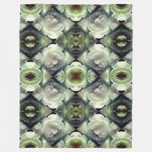 Witte roos bloemig Abstract patroon Fleece Deken (Voorkant)