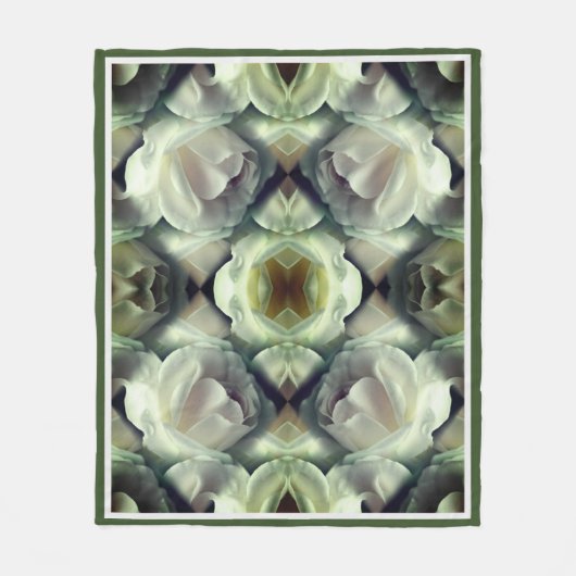 Witte roos bloemig Abstract patroon Fleece Deken (Voorkant)