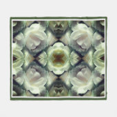 Witte roos bloemig Abstract patroon Fleece Deken (Voorkant (Horizontaal))