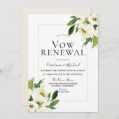 Witte Roos Bloemige Crème Eed hernieuwingsceremoni Kaart (Voorkant / Achterkant)