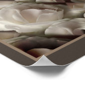 Witte Roos Bloemspiegel Abstracte Kunst Vintage Poster (Hoek)