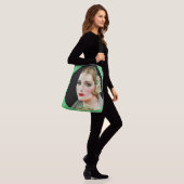 witte roos bruid print crossbody tas (Op model)
