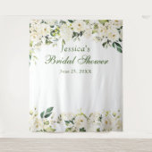 Witte Roos Bruidsfeest Chic Fotohokje Achtergrond Wandkleed (Voorkant)