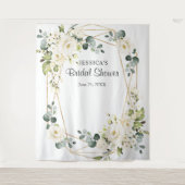 Witte Roos Bruidsmeisjes Chic Fotohokje Achtergron Wandkleed (Voorkant)
