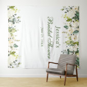 Witte Roos Bruidsmeisjesfeest Chic Fotobooth Achte Wandkleed (In Situ (horizontaal))