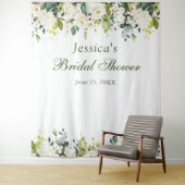 Witte Roos Bruidsmeisjesfeest Chic Fotobooth Achte Wandkleed (In situ)