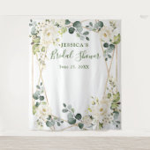 Witte Roos Bruidsmeisjesfeest Chic Fotohokje Achte Wandkleed (Voorkant)