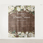 Witte Roos Bruidsmeisjesfeest Chic Fotohokje Achte Wandkleed (Voorkant)