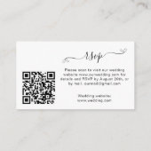 Witte roos bruiloft reactie website QR code RSVP Informatiekaartje (Achterkant)
