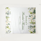 Witte Roos Bruiloftsshower Chic Fotohokje Achtergr Wandkleed (Voorkant (horizontaal))
