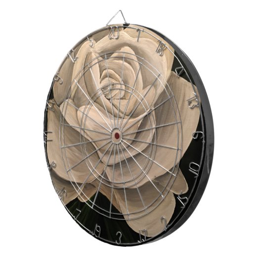 Witte Roos Dartbord (Voorkant Rechts)