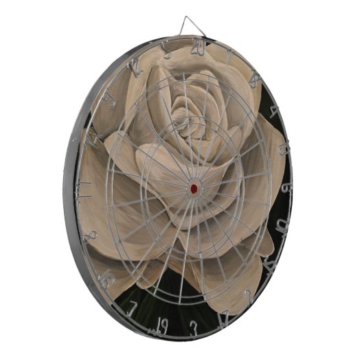 Witte Roos Dartbord (Voorkant Links)