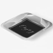 Witte Roos | Elegant Bloemendesign Papieren Bordje (Gebogen)