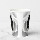 Witte Roos | Elegant Modern Bloemendesign Papieren Bekers (Rechts)