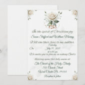 Witte Roos en Cross Christelijke bruiloft uitnodig Kaart (Voorkant / Achterkant)