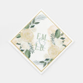 Witte Roos en Gouden Boho 2 Servet (Hoek)