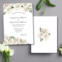 Witte Roos en Gouden Formele Elegante Klassieke Br Kaart