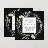 Witte Roos en Groen Christelijk Bijbelhuwelijk Kaart (Voorkant / Achterkant)