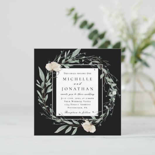 Witte Roos en Groen Christelijk Bijbelhuwelijk Kaart (Staand voorkant)