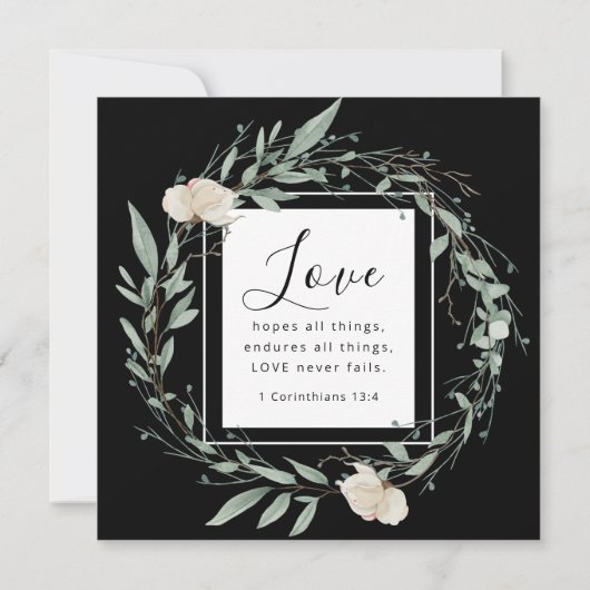 Witte Roos en Groen Christelijk Bijbelhuwelijk Kaart (Achterkant)